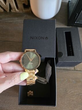 Nixon Gold-tone Watch with Green Dial
